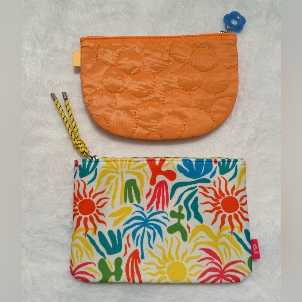 Set of 2 Cosmetic Makeup Bags Summer Colors NWOT